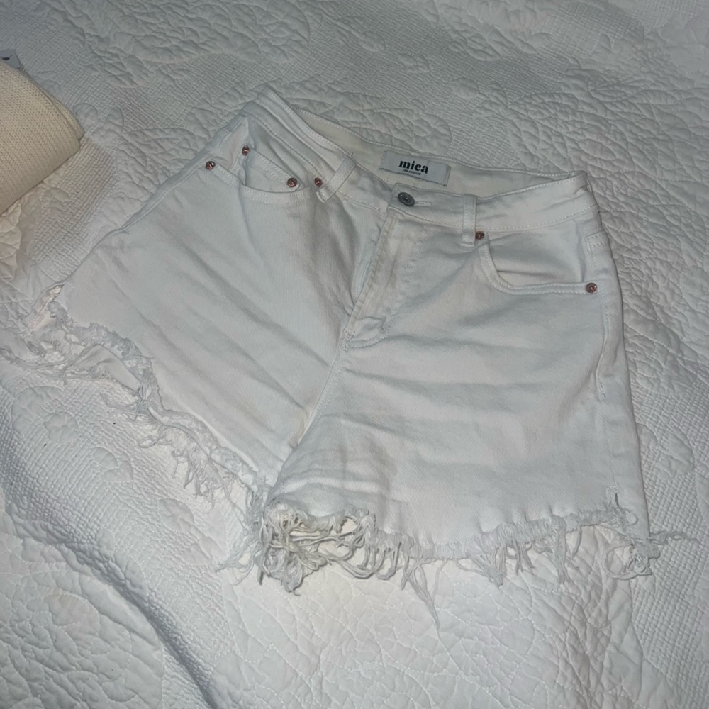 Nilea Women's High Waist White Denim Shorts